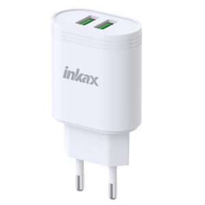 Cargador Inkax 2xUSB-A 12W 2.4A blanco