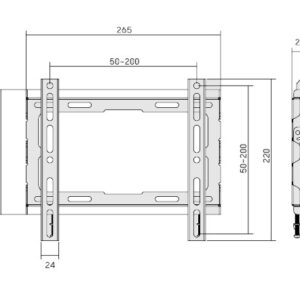 Soporte para TV lcd/led fijo perfil bajo hasta 43'' / 45kg