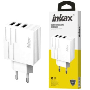 Cargador Inkax 3xUSB-A 28W 2.1A blanco