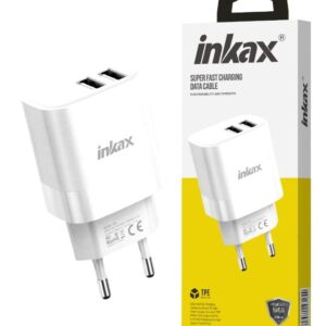 Cargador Inkax 2xUSB-A 2.1A blanco