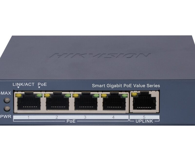 Switch PoE Hikvision Smart 4 puertos gigabit